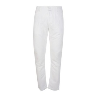 Pantalone di Jacob Cohen, da uomo, colore bianco. Modello slim fit con tasche america. Passanti per cintura alla vita e chiusura con zip e bottone. 