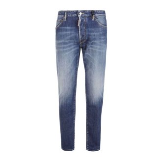 Jeans di Dsquared2, da uomo, colore denim. Modello slim. Chiusura con bottone e zip. Passanti alla vita. 