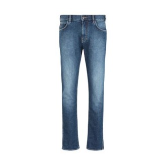 Jeans di Dsquared2, da uomo, colore denim. Realizzato in cotone elasticizzato, applicazione posteriore con logo e modello a vita bassa.Passanti, chiusura con bottone e zip nascosta. 