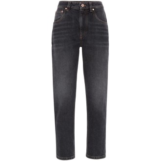Brunello Cucinelli Straight Jeans With Shiny Bartack