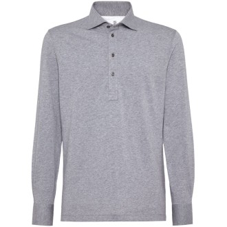 Brunello Cucinelli Long Sleeve Polo With Shirt-Style Collar
