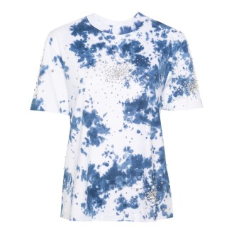 Des Phemmes Tie Dye `Splash` Embroidery T-Shirt