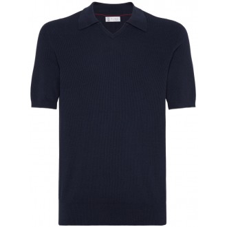 Brunello Cucinelli English Rib Knit Polo