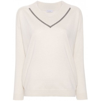 Brunello Cucinelli Long Sleeve V-Neck Sweater
