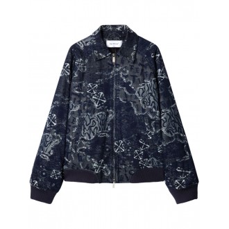 Off White `Camo` Denim Bomber Jacket