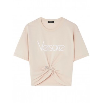 Versace `Versace` Logo Embroidery T-Shirt