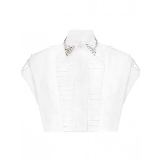 Philipp Plein Short Sleeve Voulant Cropped Shirt