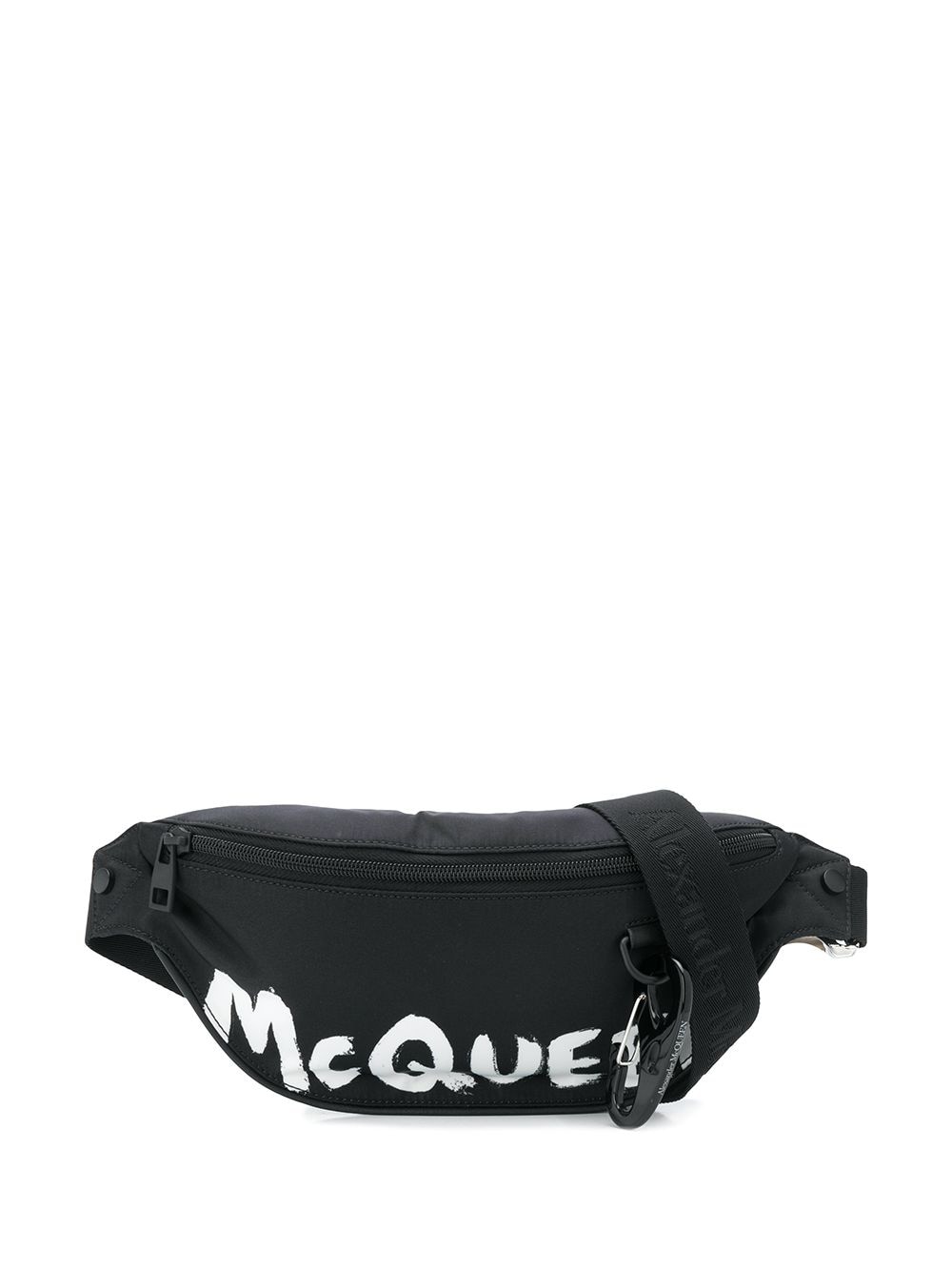 ALEXANDER MCQUEEN Black Harness Oversize Man Waist Bag
