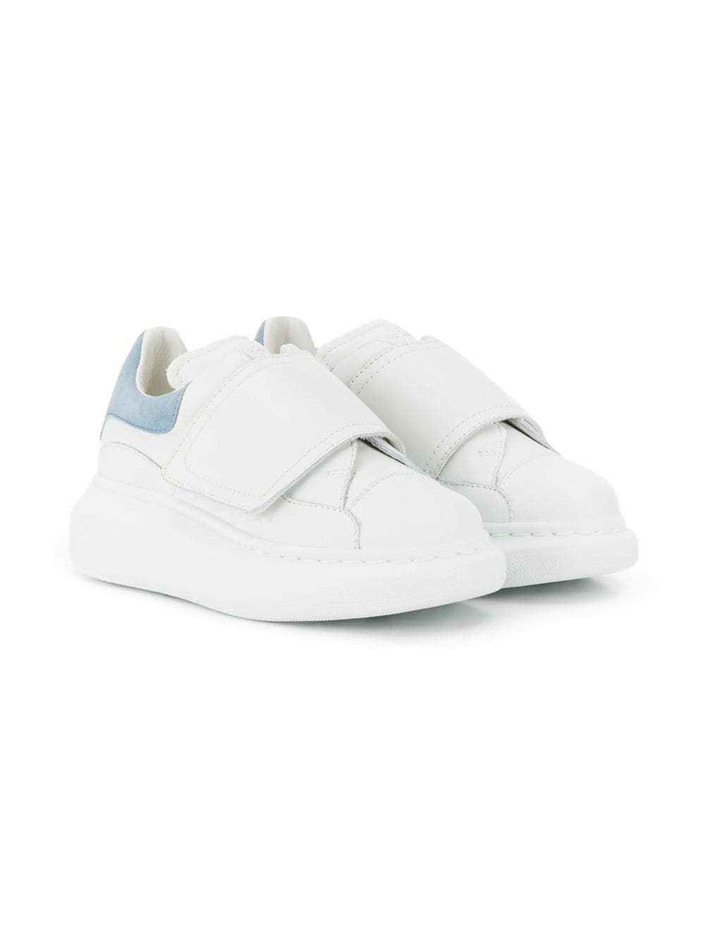ALEXANDER KIDS Unisex Kid White Oversize Sneakers With Pastel Blue Spoiler | SHOPenauer