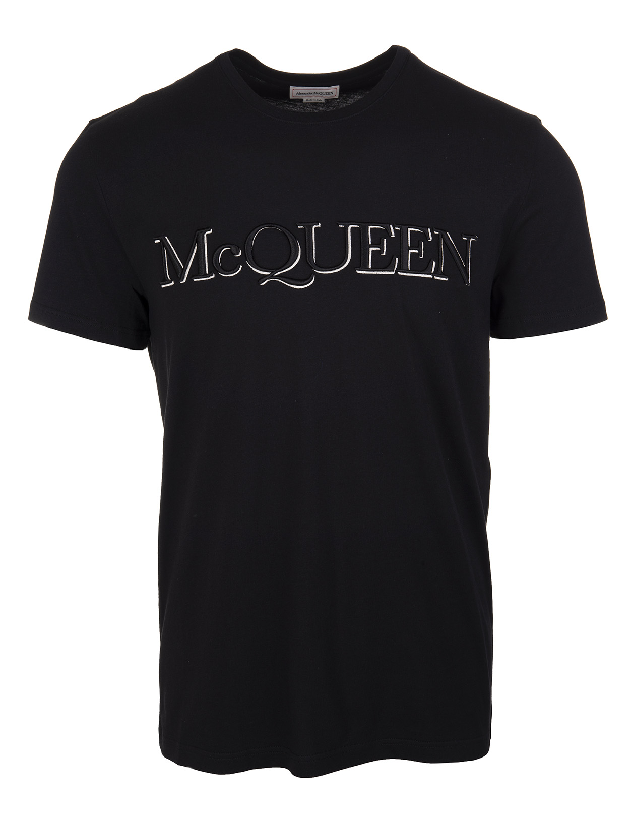Man Black McQueen Embroidered T-Shirt | SHOPenauer