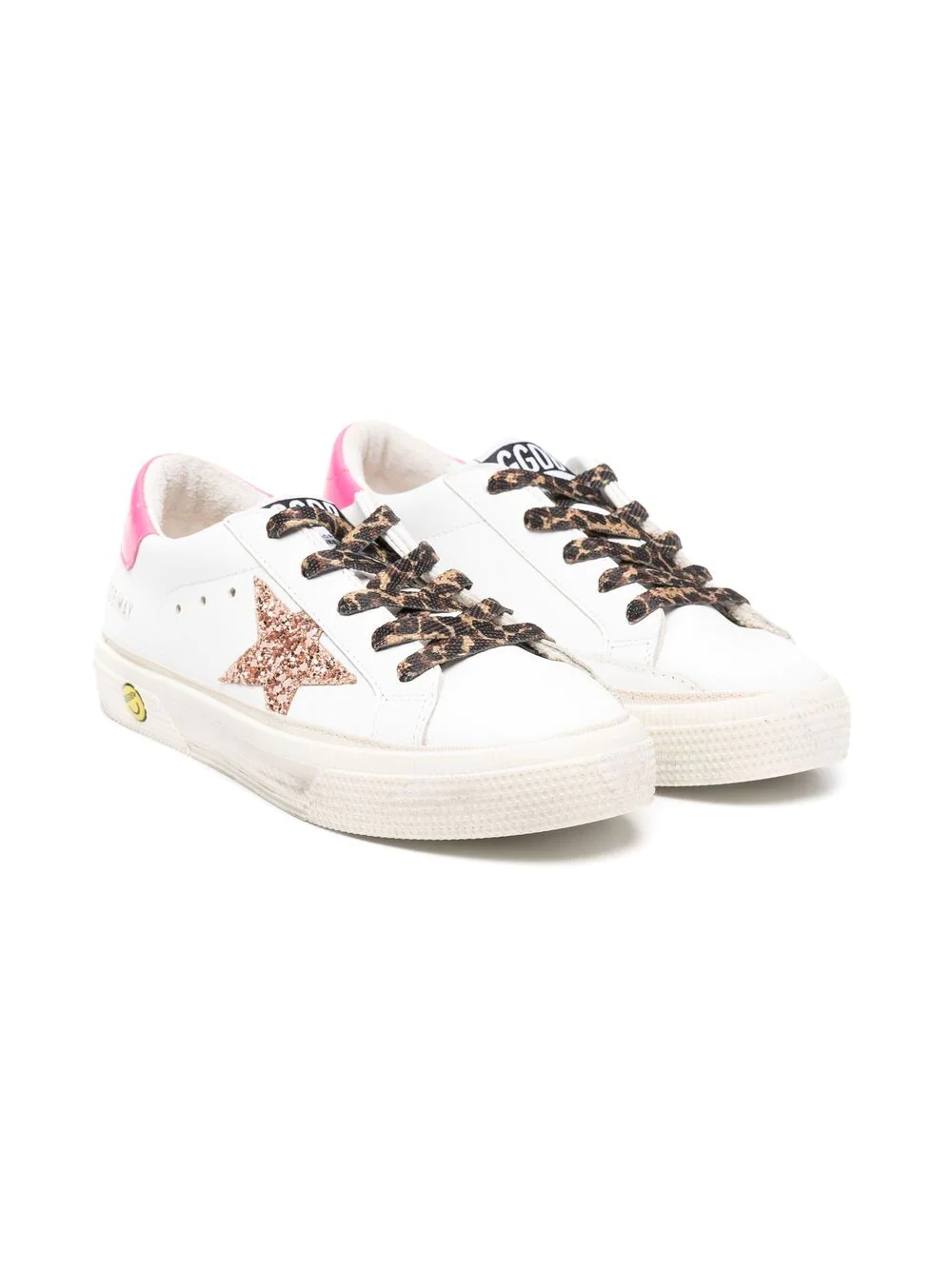 Hvile Ruckus folkeafstemning GOLDEN GOOSE KIDS Kid White Super-Star Sneakers With Pink Glitter Star and Leopard  Laces | SHOPenauer