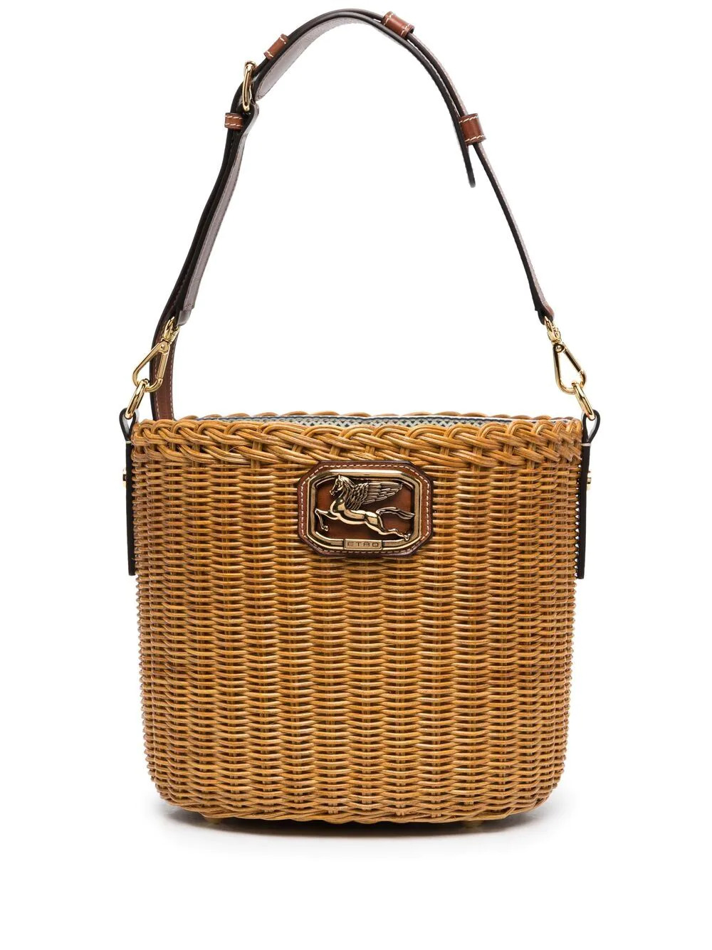 brown wicker bag