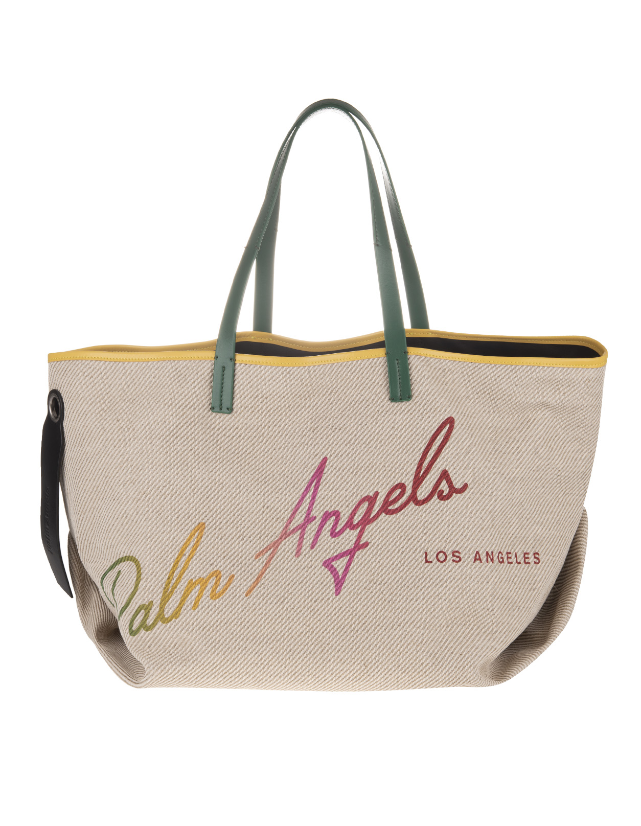 PALM ANGELS Beige Cabas Bag With Rainbow Logo