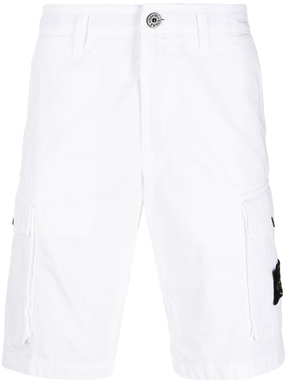 STONE ISLAND Pantaloncini chino a vita media in cotone bianco con logo Stone  Island | SHOPenauer