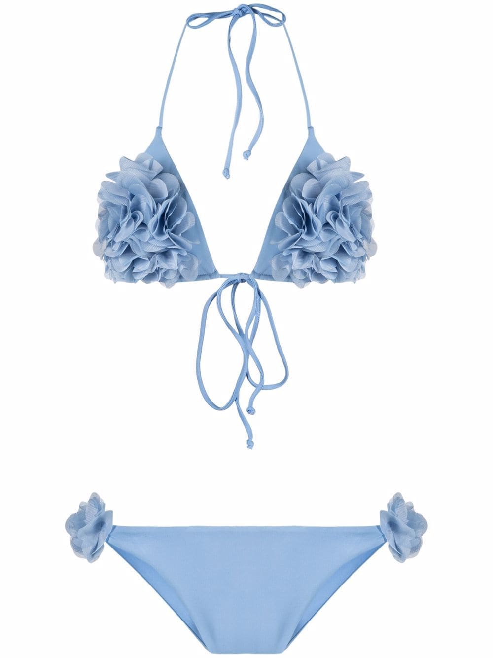 LA REVECHE bikini azzurro con rouches