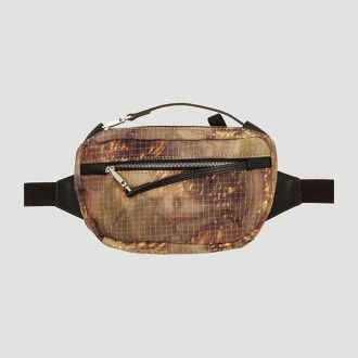 Camouflage Print Belt Bag in Brown