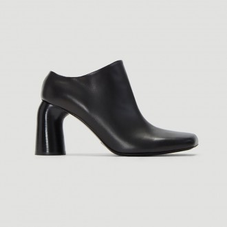 Leather Slip-on Mules in Black
