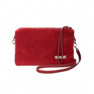 Shoulder Strap In Red Shearling