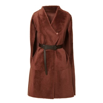 Sophisticated Cape-vest, With Kimono Collar, Earthenware Color