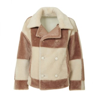Reversible Pea Jacket, Made In Shearling, Two-tone