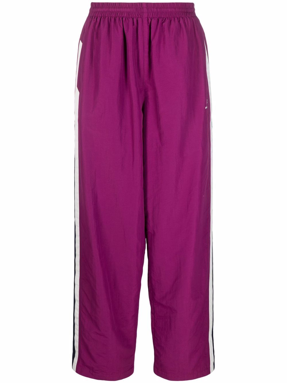 BALENCIAGA Pantaloni sportivi viola in cotone con riga laterale bianca